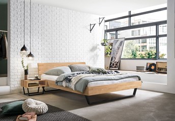 Hasena Asti Bed in Solid Beech, Oak or Walnut