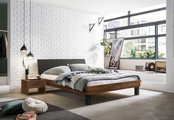 Hasena Sondrio Bed in Solid Beech, Oak or Walnut