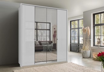 200 cm, white glass outer, middle mirrors, pp frame