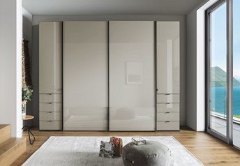 300 x 236cm graphite exterior with champagne doors & drawers