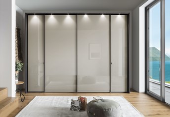 300 x 236cm graphite exterior with champagne doors, passepartout frame with spotlights