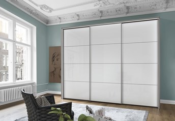 Pebblegrey frame with white doors, passepartout frame & circumferential light