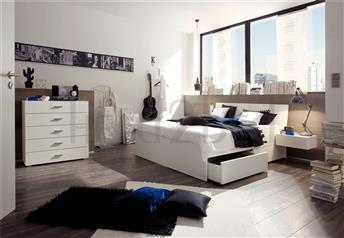 Hasena Spazio Varus - Solid Beech bed with Drawers