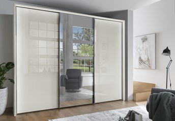 champagne glass and mirror, passepartout with circumferential lights