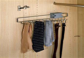 optional pull-out tie and belt rack