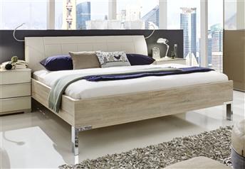 Rustic Oak natural frame with Magnolia leather headboard. *Magnolia glass drawer fronts now discontinued.*