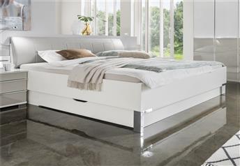 white frame, pebble grey headboard - storage version featured