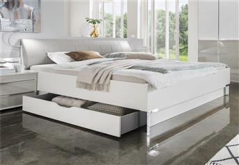 White frame, Pebblegrey headboard - storage version featured