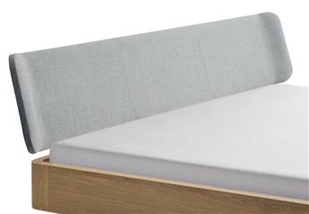 Detail Gabo headboard - this is the headboard we would supply instead of the one fetaured in main image as that is unavailable. Please note upholstery shown here is not available, please choose among real leather options below.