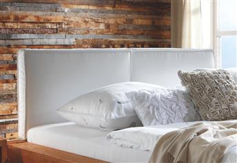 Dorma headboard in White Real leather