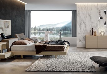 Veneran Italia VENUS Contemporary Floating Bed with real leather