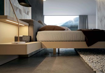 Veneran Italia VENUS Contemporary Floating Bed with real leather