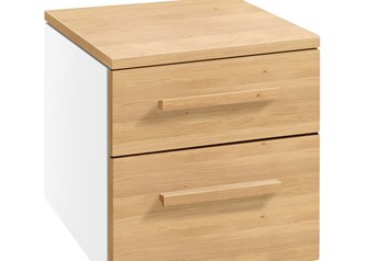 Hasena Twia - 2 Drawer Bedside Table with Solid Wooden Fronts