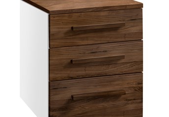 White carcass with Solid Walnut Oiled fronts