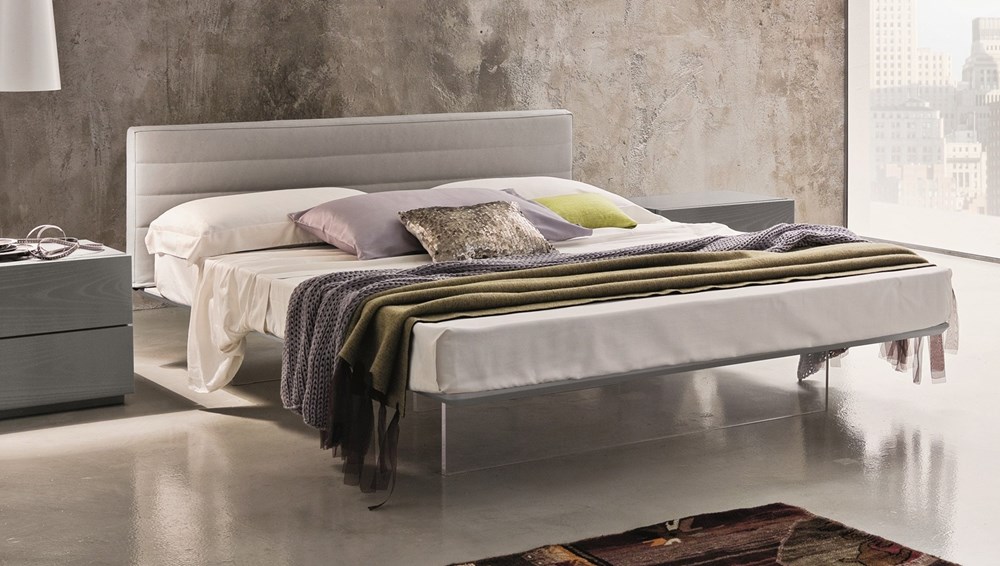Italian Solid Birch & Ash Bed with Real Leather