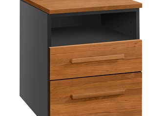 Hasena Dowe - 2 Drawer Bedside Table with Solid Wooden Fronts