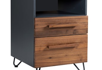 Anthracite carcass with Solid Walnut Oiled fronts and Cila legs