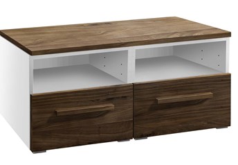 White carcass with Solid Walnut Oiled fronts
