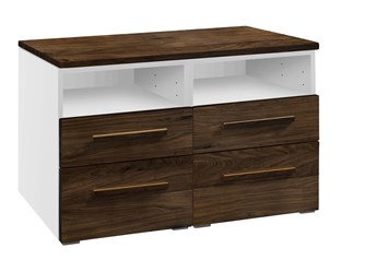 White carcass with Solid Walnut Oiled fronts