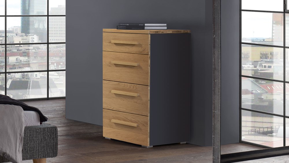 Anthracite carcass with Oak Bright Oiled fronts