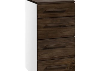 White carcass with Solid Walnut Oiled fronts