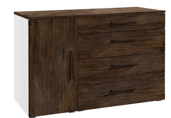 White carcass with Solid Walnut Oiled fronts
