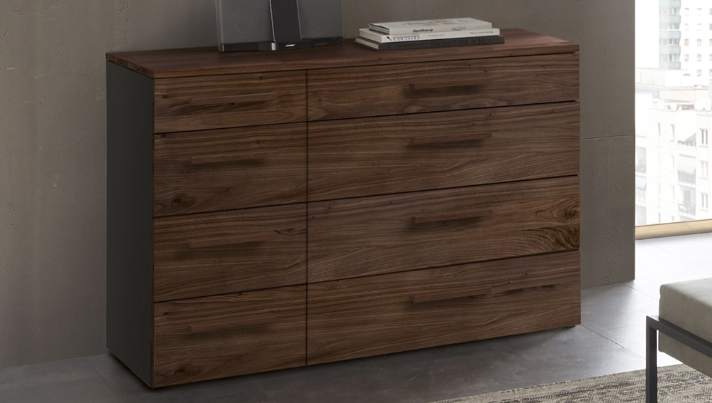Anthracite carcass with Solid Walnut Oiled fronts