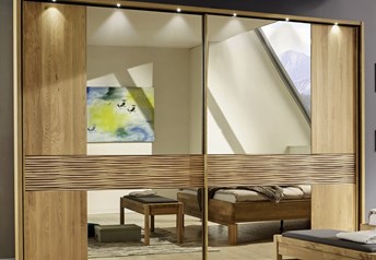 Stylform IRIS - 250-300cm Semi Solid Oak 2 Door Sliding Wardrobe