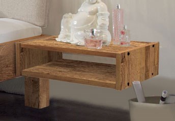 Hasena Jago Bedside Table - Acacia Vintage Brown/Grey or Oak