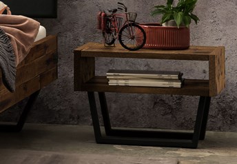 Hasena Jesa Bedside Table - Acacia Vintage Brown/Grey or Oak