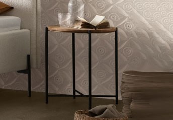 Hasena Nali Bedside Table - Beech, Oak or Walnut with choice of metal legs