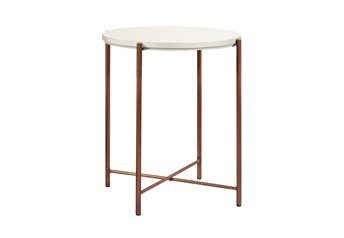 White with Copper legs
