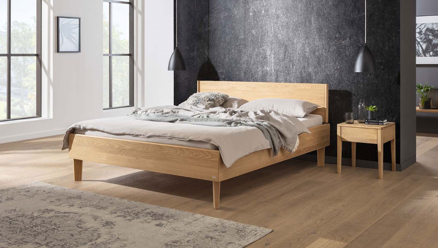 Hasena Lana Lara Soild Beech or Oak Bed - Wood-Line - Contemporary
