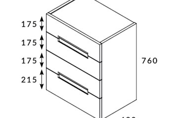 H100cm 4 drawers chest Dimensions