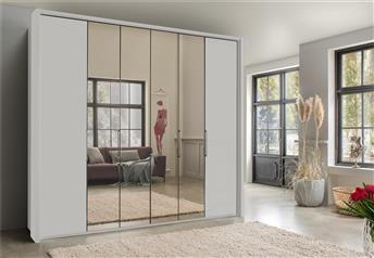 250 cm wide alpine white outer doors with mirrors