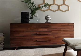 solid walnut, featuring Sima legs h 10 cm and default wooden handles