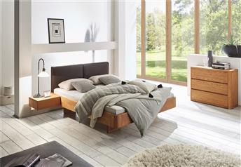 Hasena AIRON Cemoa Solid Oak & Real Leather Floating Bed