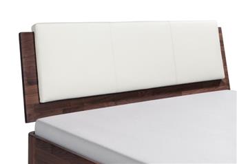 detail of RAVO pad white leather - please disregard timber of headboard