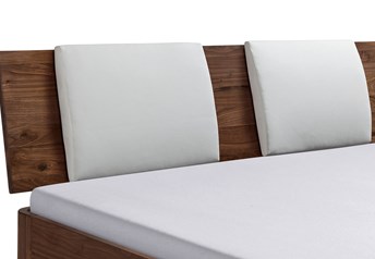 Varus headboard in walnut with optional Suny pad headrests