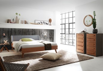 Hasena Leno Boga Solid Beech/Oak & Real leather Modern bed