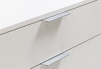 Hasena Trio - Pair of 3 Drawer Bedside Table with Laminate Fronts in white finish