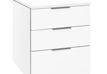 Hasena Trio - Pair of 3 Drawer Bedside Table with Laminate Fronts in white finish