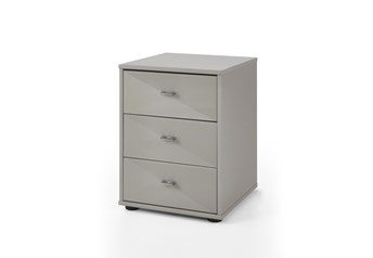 Stylform PAIR of EROS Bedside Table - 3 drawers - 40 cm, pebblegrey glass fronts