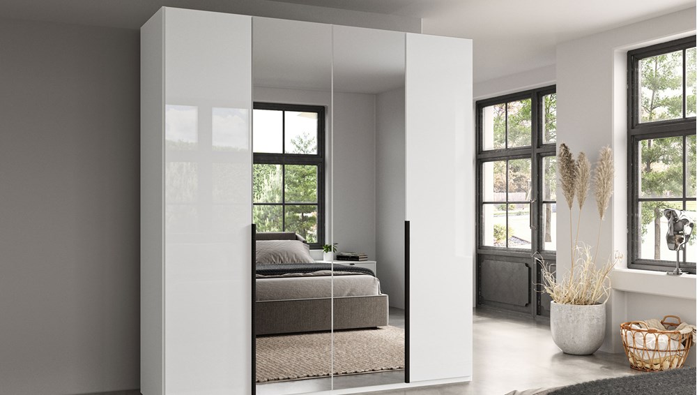 White finish with mirrors