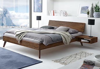Hasena Ancona Bed - Solid Walnut, Oak or Beech