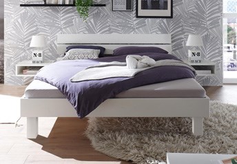 Shown in White with Akai floating bedside tables