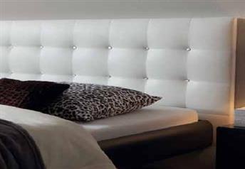 Real White Leather Headboard (swarowsky crystals no longer available)