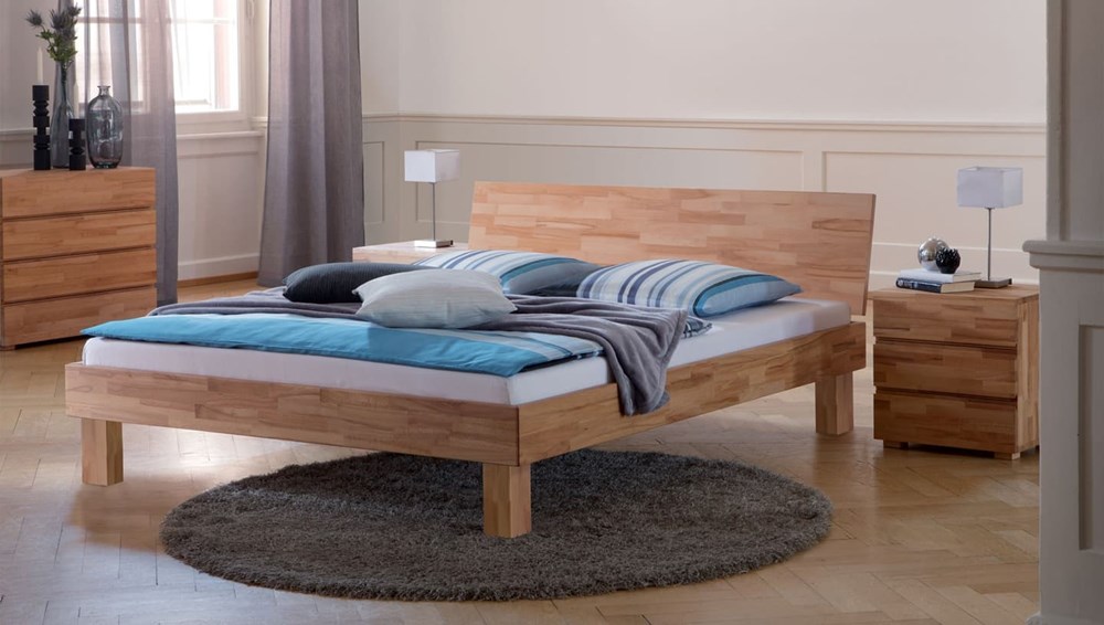Solid Heartbeech Natural Oiled Solid Wood Bed