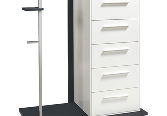white - base in anthracite, metal aluminium