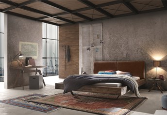 Hasena Slid Bloc Opera Solid Rustic Wood Industrial Bed